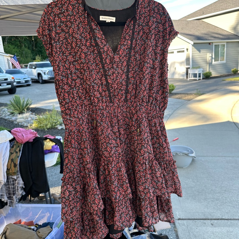 Newbury Kustom Red Asymmetrical Wrap Sundress